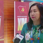 La vice-ministre des Affaires étrangères, Le Thi Thu Hang répond à presse, en marge 14ᵉ Congrès national du Parti. Photo: VNA