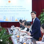 Le vice-ministre des Affaires étrangères et chef du SOM ASEAN-Vietnam, Dang Hoàng Giang s'exprime. Photo: VNA