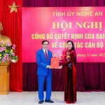 Vo Trong Hai reçoit la décisison de nomination au poste de président du Comité populaire de la province de Nghe An. Photo : VNA