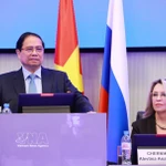 Le Premier ministre Pham Minh Chinh s'exprime à l'Université nationale des sciences et technologies MISIS (NUST MISIS) de Moscou. Photo : VNA
