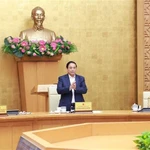 Le Preminier ministre s'exprime lors de la réunion. Photo : VNA