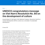 Message de félicitations de l'UNESCO.