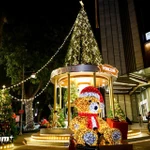 Des églises aux espaces de loisirs, des centres commerciaux aux hôtels historiques à Hanoï, de grands sapins de Noël illuminés apparaissent partout. Photo: VNA