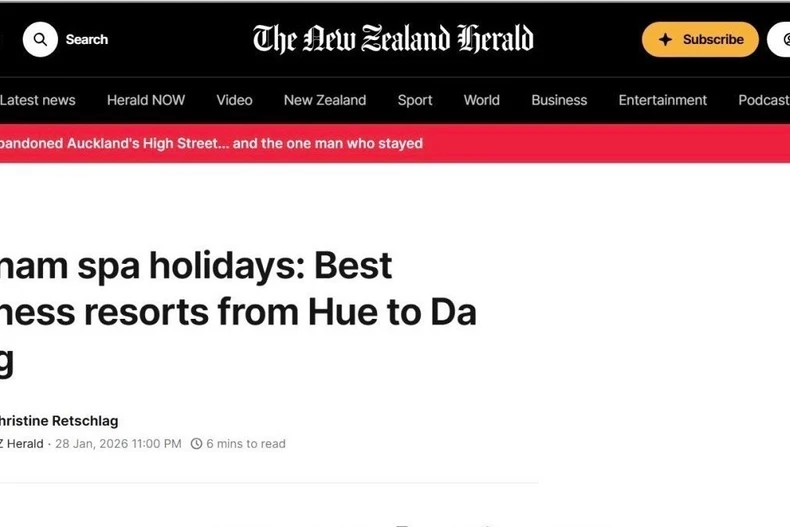 L'article publié sur le journal The New Zealand Herald. Photo: VNA