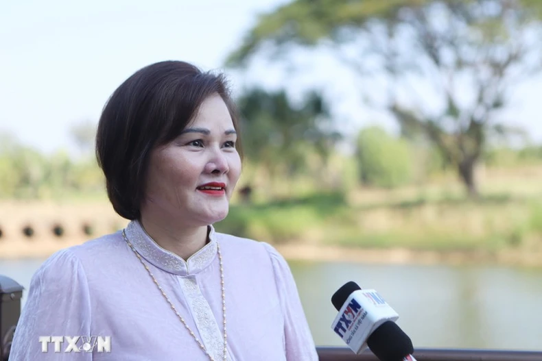Pham Thi Minh Huong, femme d'affaires vietnamienne au Laos, membre du Comité permanent de l'Union générale des Vietnamiens au Laos et vice-présidente de l'Association des entrepreneurs vietnamiens à l'étranger. Photo: VNA