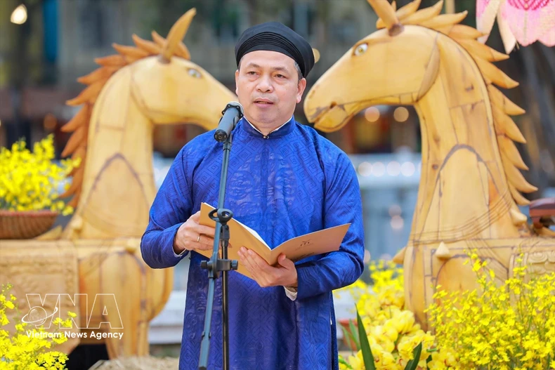Le Xuan Kieu, directeur du Centre des activités culturelles et scientifiques du Temple de la Littérature. Photo: VNA