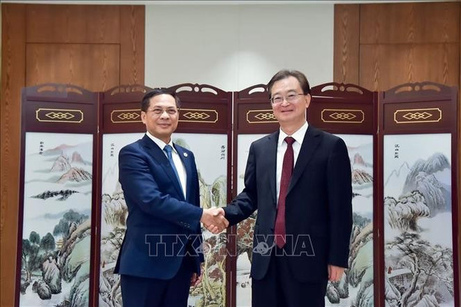 Bui Thanh Son (gauche) et Wang Ning. Photo: VNA 3.jpg
