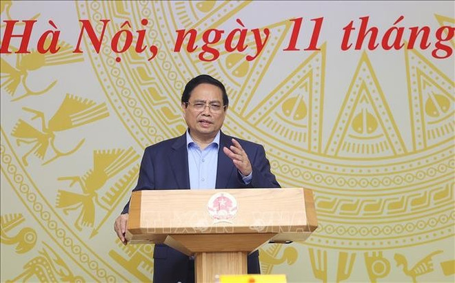 Le Premier ministre Pham Minh Chinh prend la parole. Photo: VNA pham-minh-chinh2.jpg