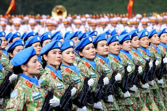 Bloc des femmes vietnamiennes des opérations de maintien de la paix. Photo: VNA dieu-binh-ok.jpg