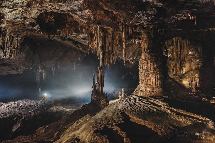 À l'intérieur de la grotte « Nuoc Nut », dans le parc national de Phong Nha - Ke Bàng. Photo : Oxalis/VNA