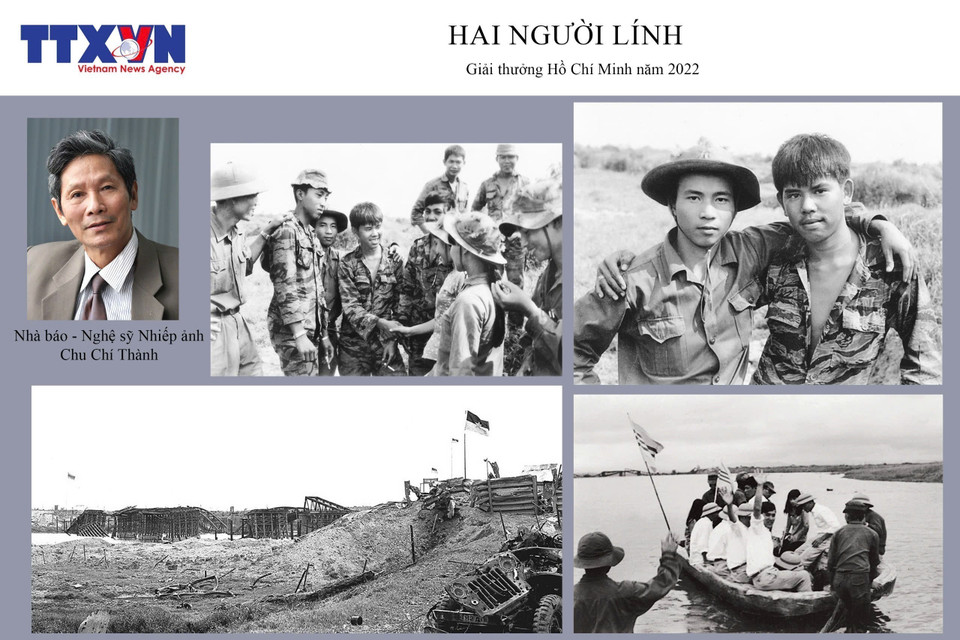 Chu Chi Thanh a été doublement primé : Prix Hô Chi Minh et Prix d'État de la Littérature et des Arts. Sa série "Deux soldats" a obtenu le Prix Hô Chi Minh en 2022. Photo : VNA