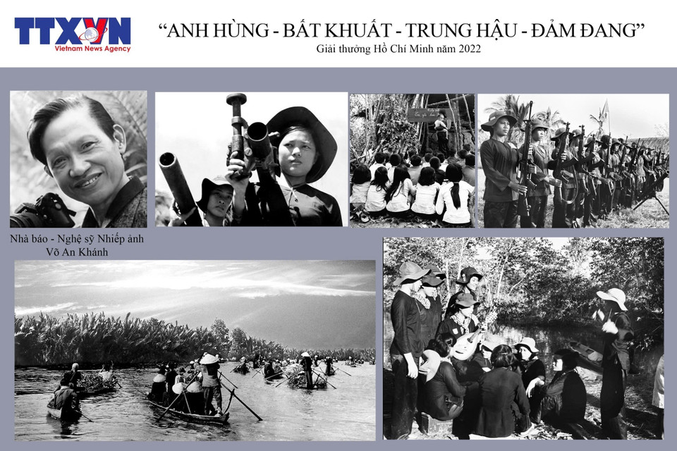 Le défunt artiste photographe Vo An Khanh a eu l'honneur de recevoir à la fois le Prix Hô Chi Minh et le Prix d'État de la Littérature et des Arts. Sa série de 10 photographies, "Héroïque – Indomptable – Fidèle – Capable", a été récompensée par le Prix Hô Chi Minh en 2022. Photo : VNA