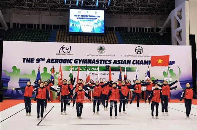 Sportifs vietnamiens lors de la cérémonie d'ouverture. Photo: VNA
