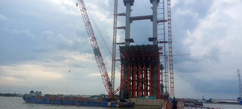 Projet de pont Rach Mieu 2 dans la province de Ben Tre. Photo : VGP