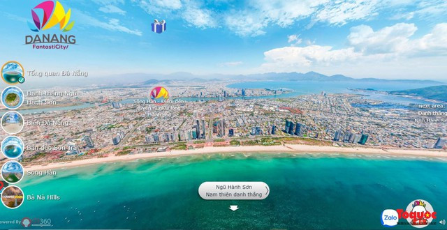 Application « Một chạm đến Đà Nẵng » - Danang FantastiCity sur vr360.danangfantasticity.com. Photo: toquoc.vn