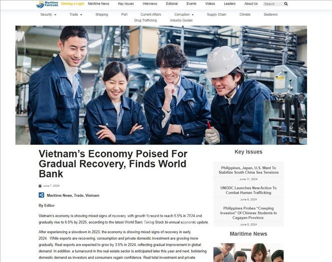 Un site d’information de Singapour souligne la relance de l’économie vietnamienne