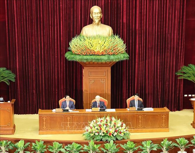 Le secrétaire général du Parti, Nguyen Phu Trong, préside le 9e Plénum. Photo: VNA