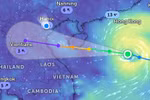Le typhon Kajiki devrait toucher terre sur le Centre-Nord le 25 août. Photo : Zoom Earth