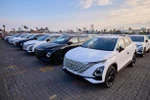 Le premier lot de voitures Omoda C5 en provenance d’Indonésie arrive au port de Hai Phong, en novembre 2024. Photo : O&J