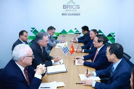 La rencontre entre le président uruguayen Yamandú Orsi et le Premier ministre vietnamien Pham Minh Chinh, en marge du Sommet des BRICS organisé à Rio de Janeiro, au Brésil en 2025. Photo: VNA
