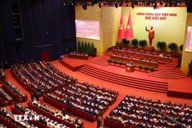 La séance d'ouverture du 14e Congrès national du Parti communiste du Vietnam. Photo : VNA