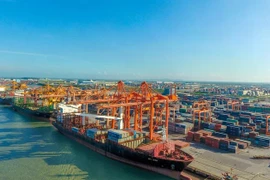 Chargement et déchargement de conteneurs dans un port maritime vietnamien. Photo : Vietnam+