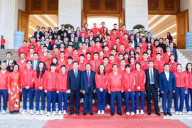 La délégation sportive vietnamienne. Photo: VOV