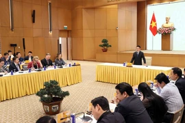 Le vice-Premier ministre Hô Duc Phoc s'exprime lors de la réunion. Photo: VNA