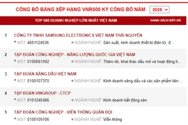VNR500 2025 : Samsung Vietnam en tête des plus grandes entreprises vietnamiennes. Photo: Le Comité d'organisation