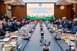 Séance de travail entre le ministre de l'Agriculture et du Développement rural, Lê Minh Hoan, et une délégation de haut niveau de l'Organisation des Nations Unies pour l'alimentation et l'agriculture (FAO), conduite par son directeur général Qu Dongyu. Photo: ministère de l'Agriculture et du Développement rural