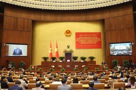 Conférence nationale pour faire le bilan de la mise en œuvre de la Résolution n°18-NQ/TW du 12e Comité central du Parti. Photo: VNA