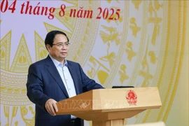 Le Premier ministre Pham Minh Chinh s'exprime lors de la deuxième réunion du Comité directeur national sur le développement de l'industrie des semi-conducteurs. Photo: VNA