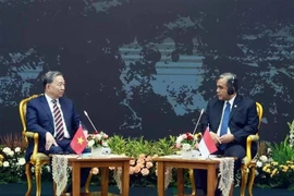 Le leader du Parti Tô Lâm (gauche) rencontre le président de l'Assemblée consultative du peuple d’Indonésie Ahmad Muzani. Photo: VNA