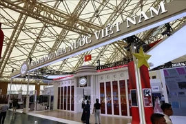 Pavillon de la Banque d'Etat à l’Exposition des réalisations nationales. Photo: VNA