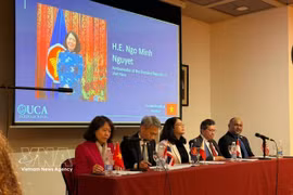 L’ambassadrice du Vietnam en Argentine, Ngo Minh Nguyet premier à gauche). Photo: VNA