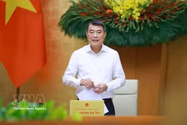 Le Premier ministre vietnamien Lê Minh Hung s'exprime lors de la réunion. Photo: VNA