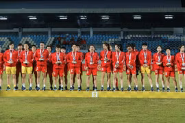 Les footballeuses vietnamiennes. Photo: VNA