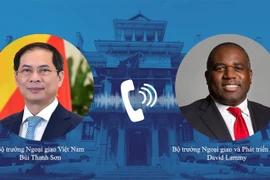 Le vice-Premier ministre et ministre des Affaires étrangères (AE) Bui Thanh Son (gauche) a un entretien téléphonique le 20 décembre avec le secrétaire d'État aux Affaires étrangères, du Commonwealth et du Développement du Royaume-Uni, David Lammy. 