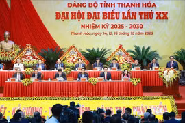 Le 20e Congrès de l'organisation du Parti de la province de Thanh Hoa, pour le mandat 2025-2030. Photo: VNA