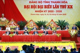 Le 20e Congrès de l'organisation du Parti de la province de Thanh Hoa, pour le mandat 2025-2030. Photo: VNA