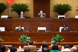 La séance plénière de la 9e session de l'Assemblée nationale, le 26 mai à Hanoi. Photo: VNA