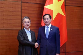 Le vice-Premier ministre et ministre des Affaires étrangères Bui Thanh Son et la secrétaire générale adjointe des Nations Unies et secrétaire générale adjointe de l’ONU, également secrétaire exécutive de l'ESCAP, Armida Salsiah Alisjahbana. Photo: VNA