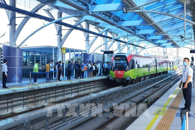 Ligne ferroviaire urbaine Nhon – gare de Hanoï. Photo : VNA
