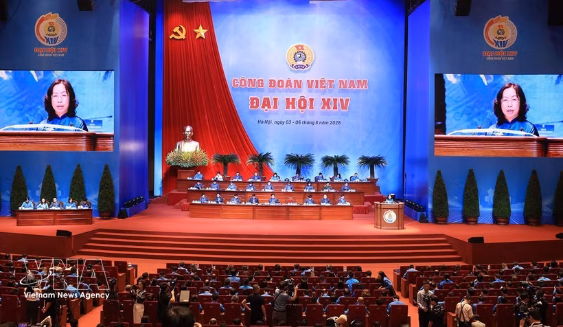 Ouverture du 14e Congrès des syndicats du Vietnam pour le mandat 2026-2031. Photo: VNA