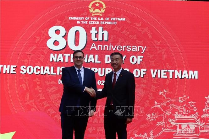 L'ambassadeur du Vietnam en République tchèque Duong Hoài Nam (droite) et le ministre tchèque des Affaires étrangères, Jan Lipavský. Photo: VNA
