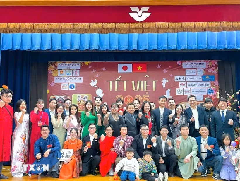 La célébration du Têt traditionnel du Vietnam la ville japonaise de Higashi-Hiroshima. Photo: VNA