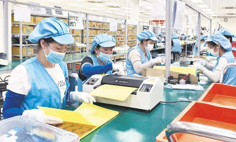 Activités de production à la Sarl Si Flex Vietnam, dans la zone industrielle de Quang Chau, chef-lieu de Viet Yen, province de Bac Giang (Nord). Photo: https://baobacgiang.vn/ 
