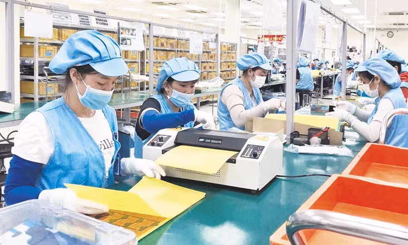 Activités de production à la Sarl Si Flex Vietnam, dans la zone industrielle de Quang Chau, chef-lieu de Viet Yen, province de Bac Giang (Nord). Photo: https://baobacgiang.vn/ 