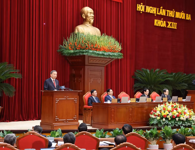 Le secrétaire général Tô Lâm à l’ouverture du 13ᵉ Plénum du Parti du 13ᵉ mandat. Photo: VNA
