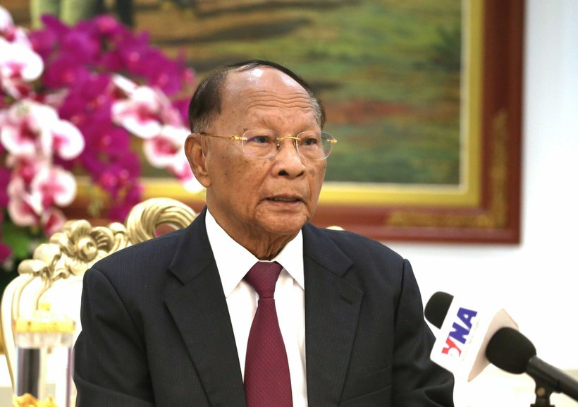 Le président honoraire du Parti du peuple cambodgien, Samdech Heng Samrin. Photo: VNA